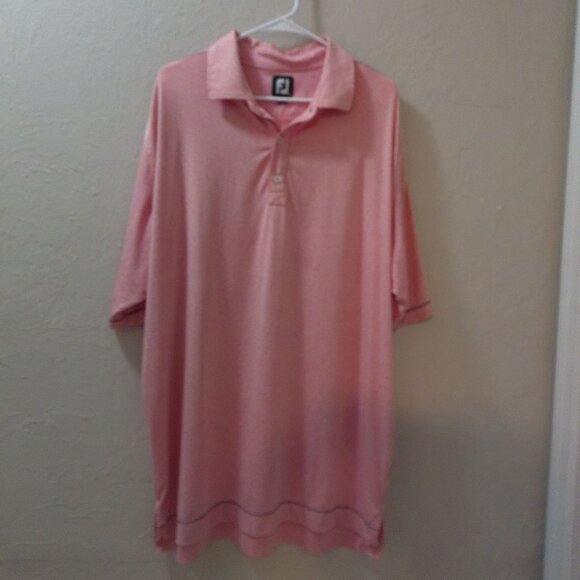 FootJoy Men’s XL Pink Heather Performance Golf Polo Shirt Moisture Wicking - Picture 1 of 3